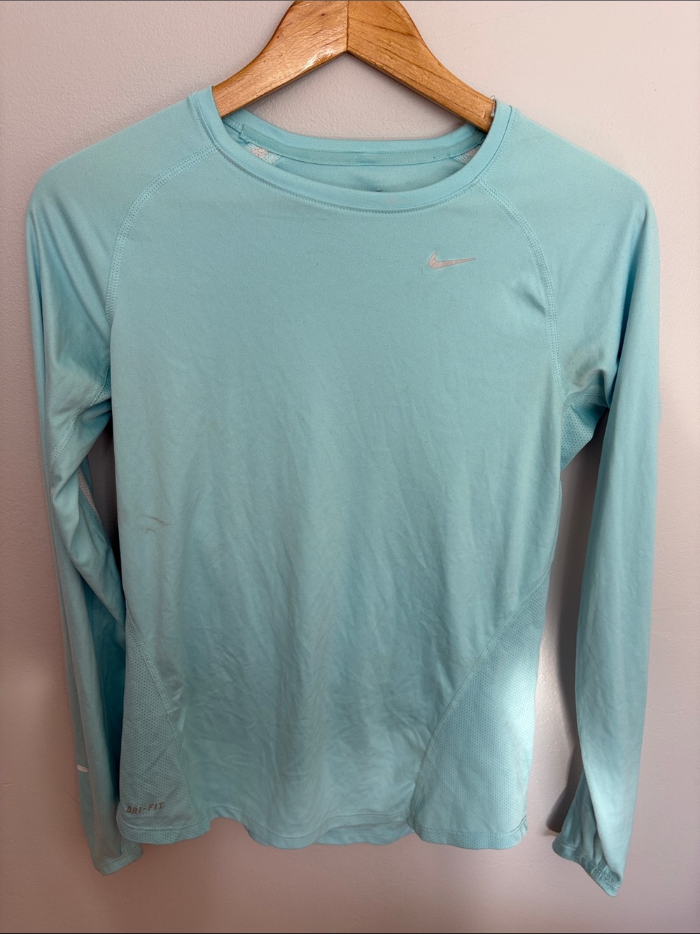 Nike Light Aqua Long Sleeve Dri-FIT Top
